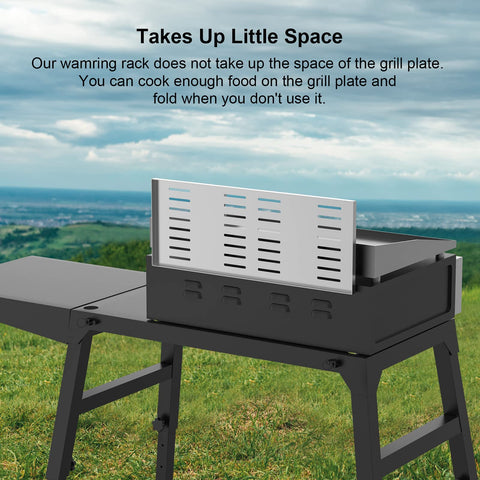 BBQ-PLUS rack keeps condiments and tools within easy reach.