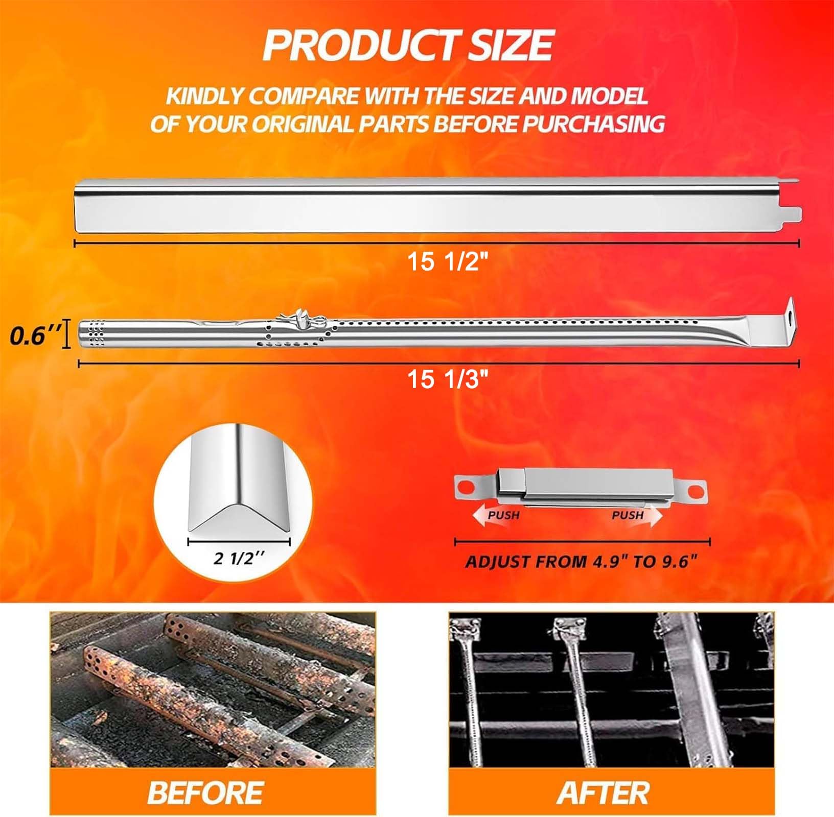 BBQ-Yummy Charbroil burner tube delivering uniform flame