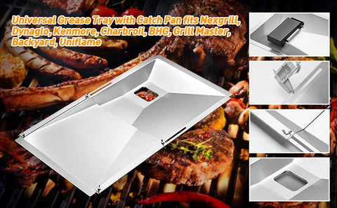 BBQ-Yummy grease tray works with Uniflame grills to prevent drips.