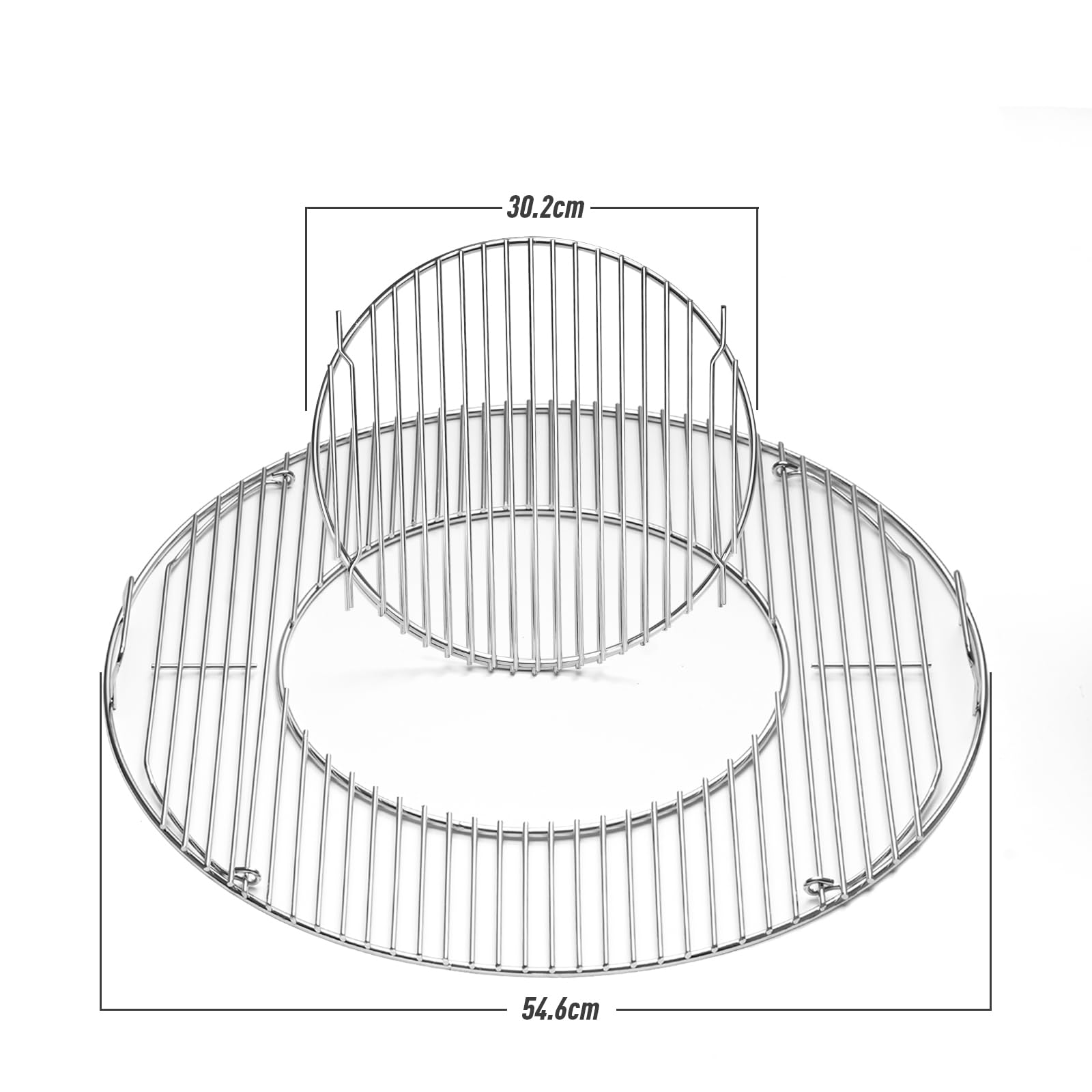 BBQ-Yummy hinged grate side view shows even heat distribution across grill