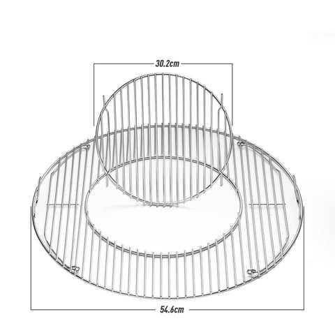 BBQ-Yummy hinged grate side view shows even heat distribution across grill