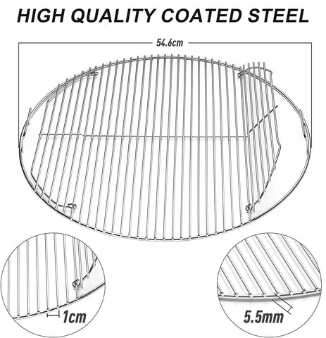 BBQ-Yummy raised side handles enable easy charcoal addition without removing the grill.
