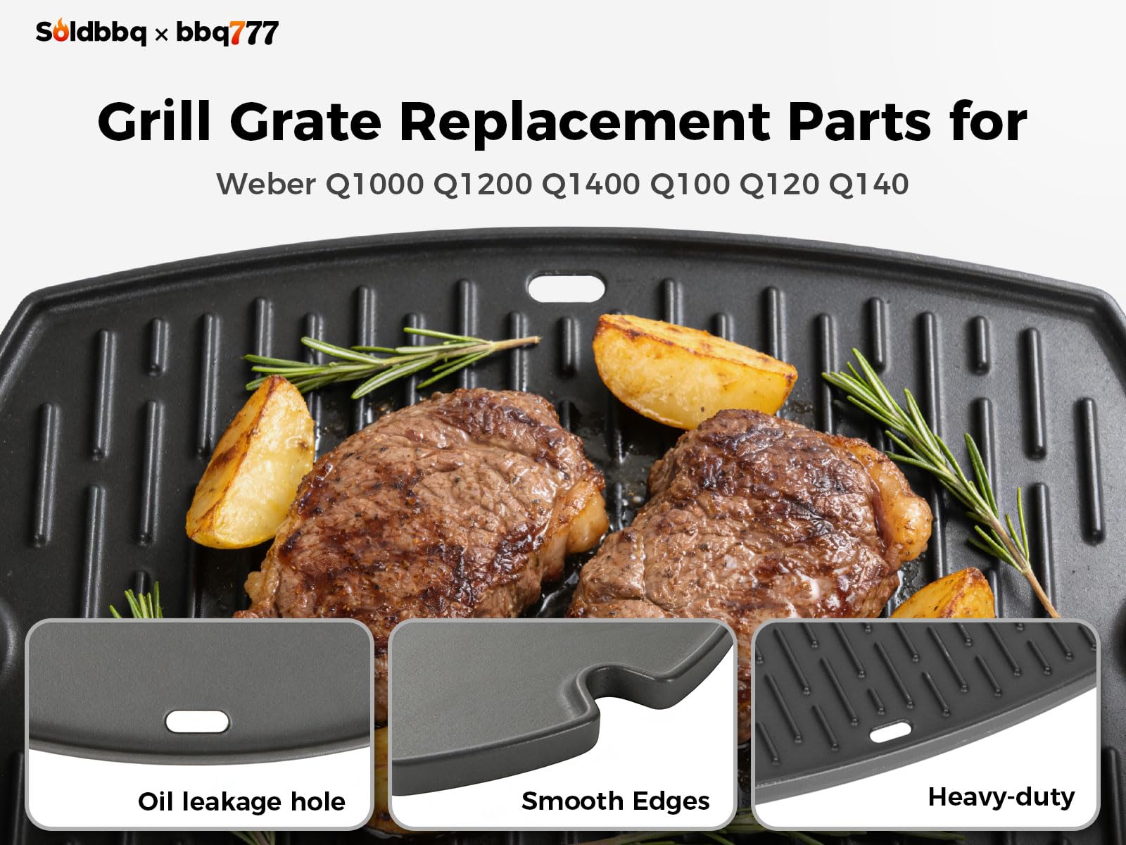 BBQ777 Weber Baby Q 7582 griddle, versatile surface for breakfast to fajitas