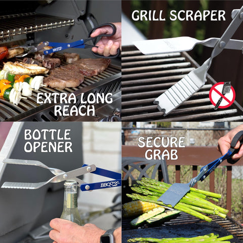 BBQ Croc 3-in-1 tool spatula helps lift and turn with ease.