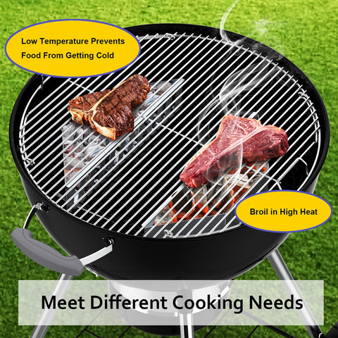 BBQCuker Charcoal Basket direct and indirect grilling support for flexible cooking styles.