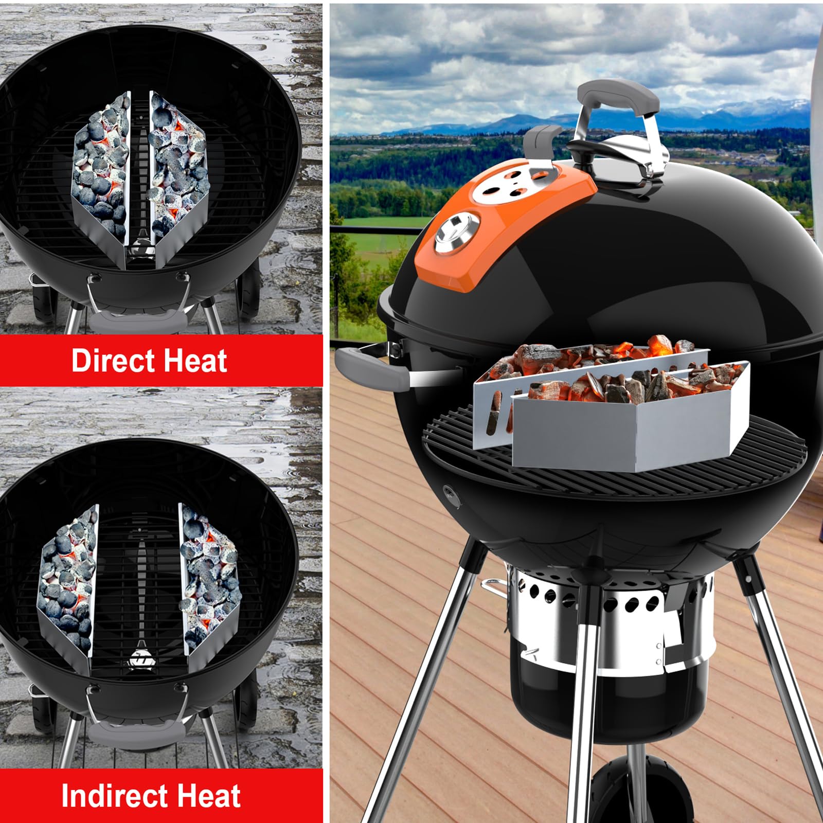 BBQCuker Charcoal Basket premium metal construction ensures durability under high heat.
