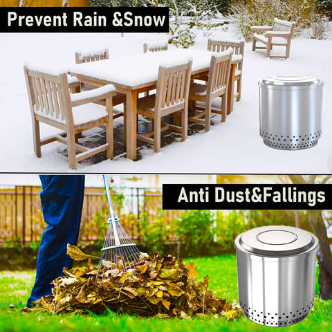 BBQCuker lid protecting the fire pit from rain and weather