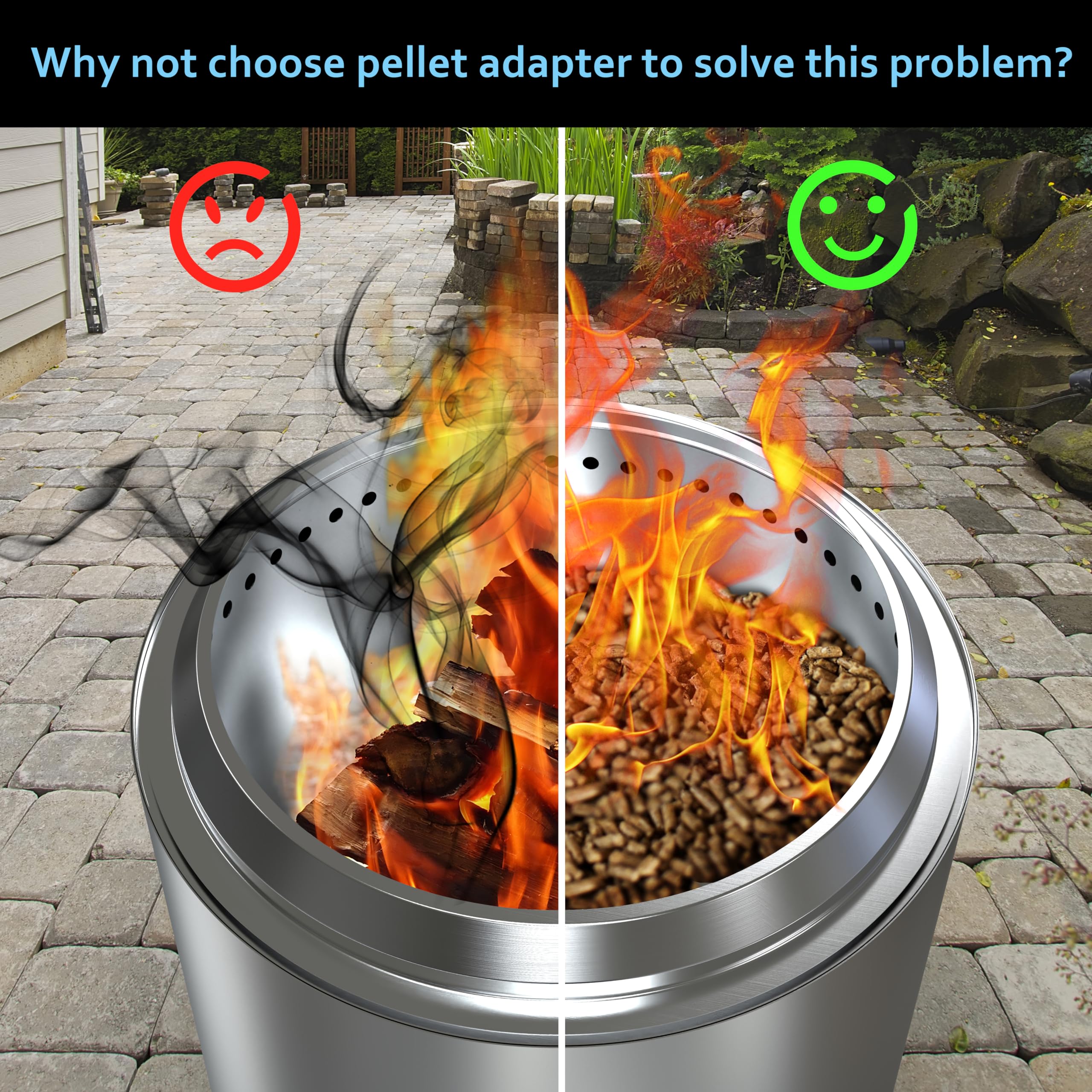BBQCuker pellet adapter showing ventilation holes for optimized burn airflow.