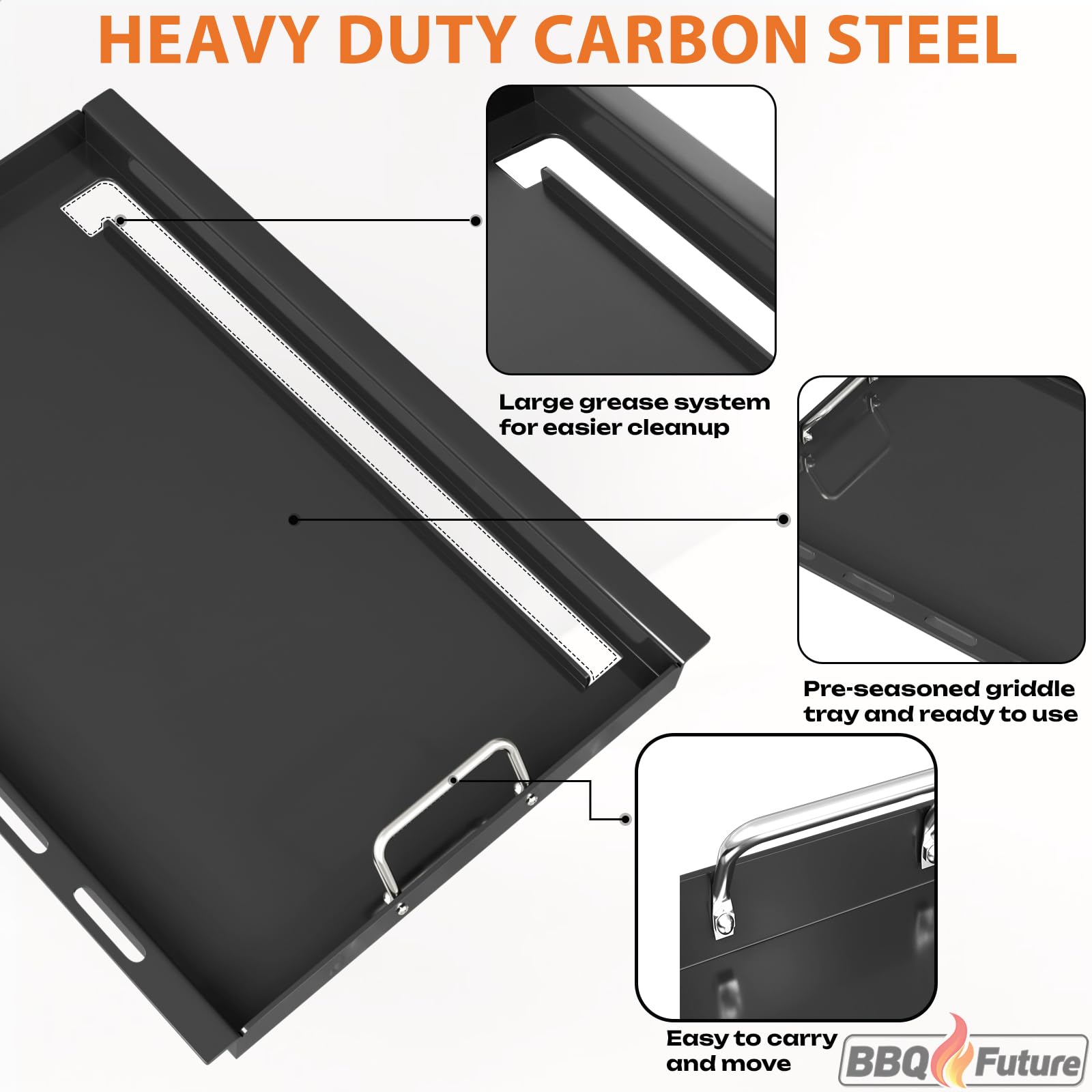 BBQ Future easy-clean nonstick surface reduces sticking during cooking