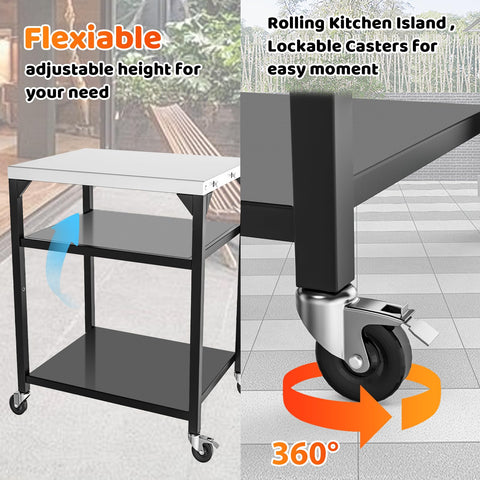 BBQMall adjustable shelves detail enabling versatile storage options