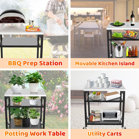 BBQMall heavy-duty steel construction emphasizes durability for outdoors