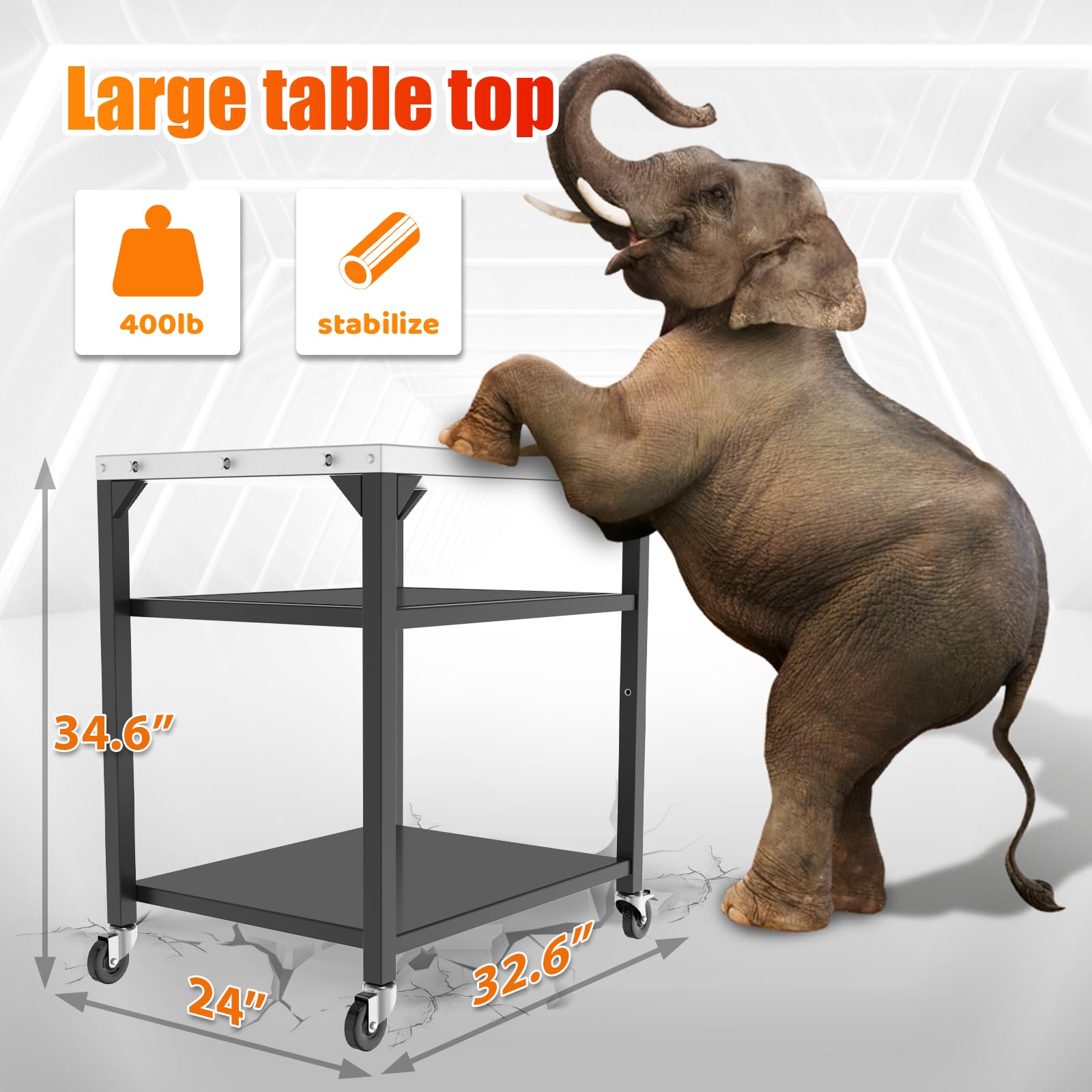 BBQMall movable kitchen cart with wheels for easy repositioning outdoors