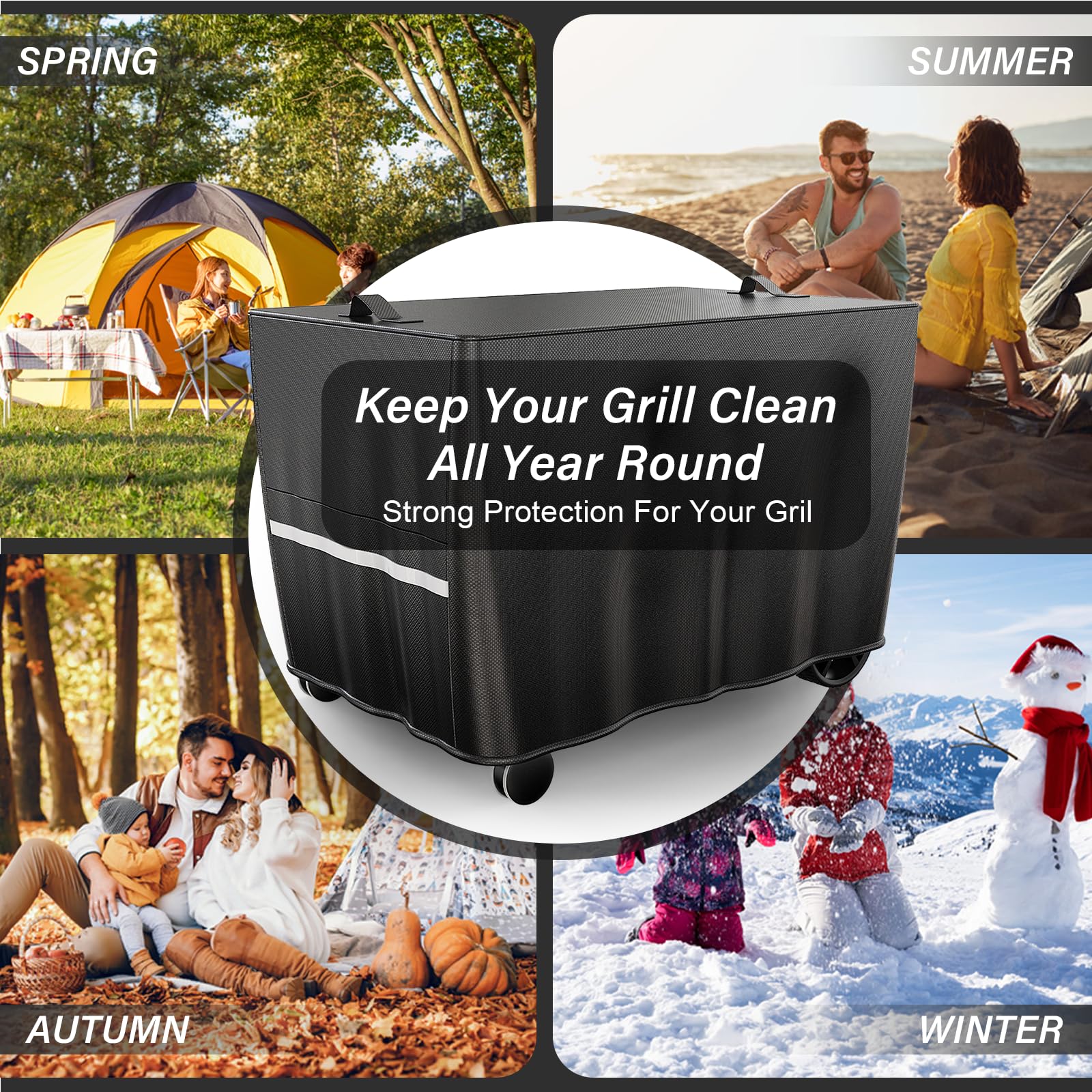 BBQMall 600D waterproof fabric protects against rain and sun.