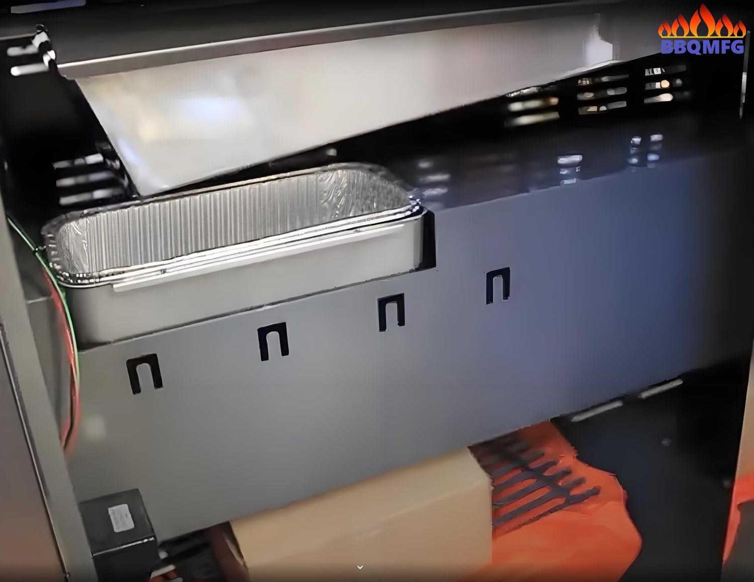 BBQMFG liner for SmokeFire pellet grill catching grease efficiently.