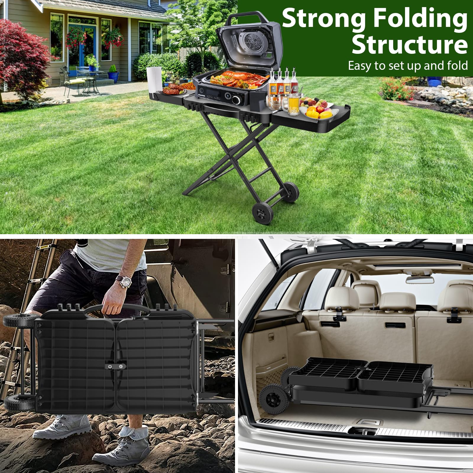 BBQMall built-in paper towel holder keeps essentials within reach