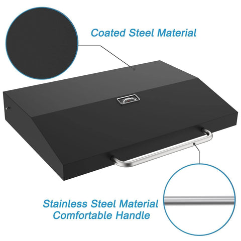 BBQration front-opening hinge lid on Blackstone 28-inch for hands-free cooking