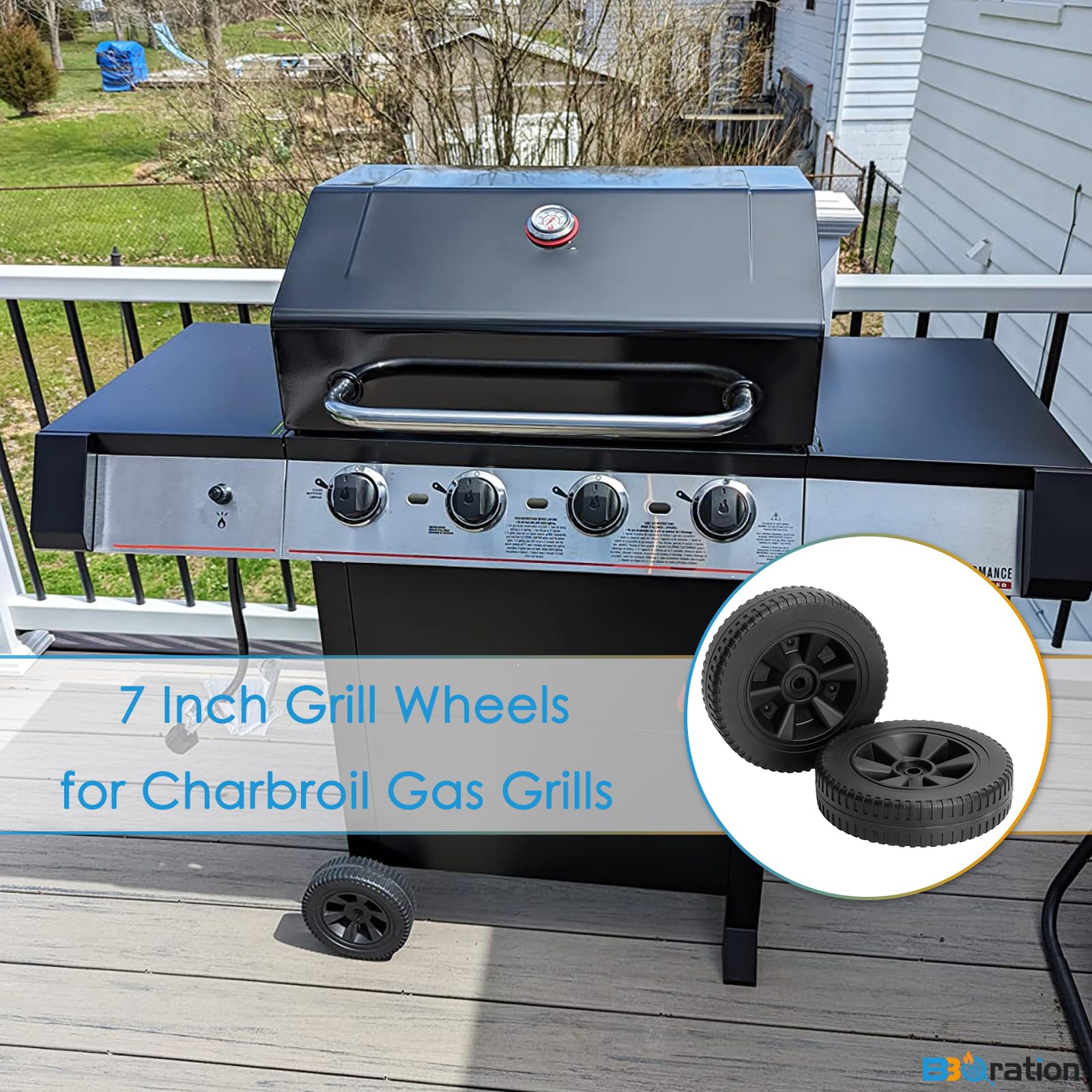 BBQration 2-pack grill wheels for fast replacements.