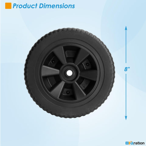 BBQration 8-inch wheel close-up, reliable replacement for multiple brands.