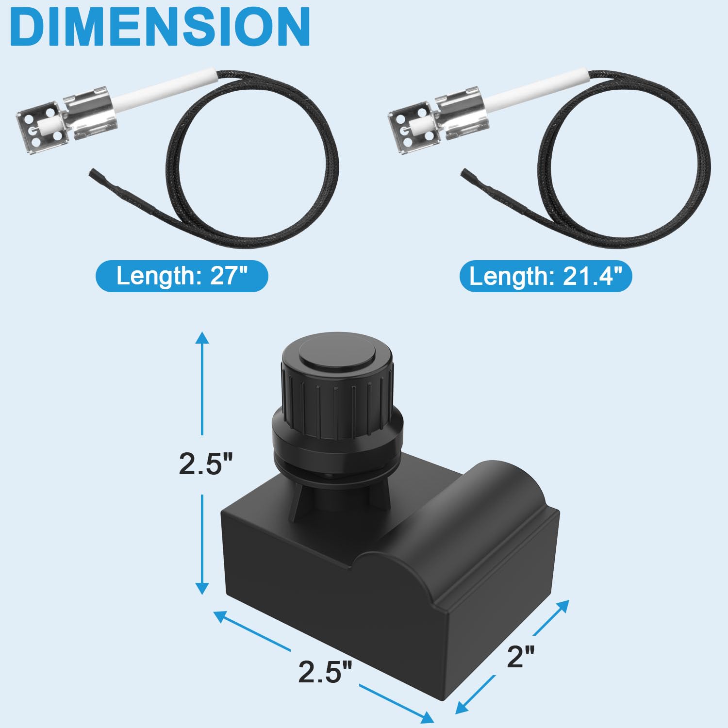 BBQration black battery cap protects batteries within the ignition module.