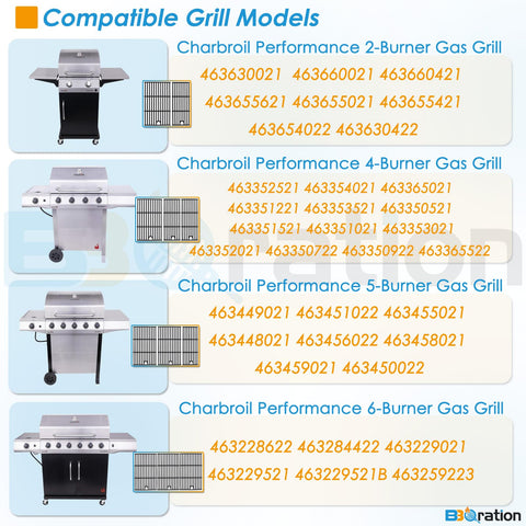 BBQration four-pack burner assemblies for quick Charbroil maintenance.