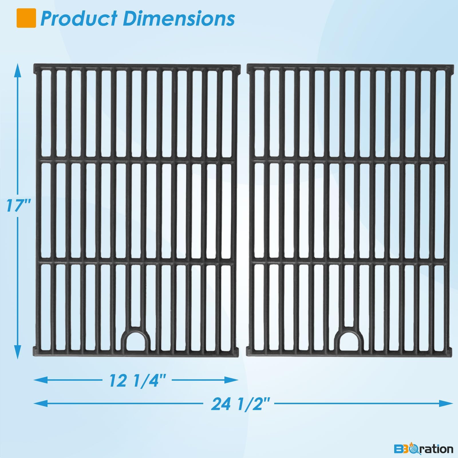 BBQration Charbroil 4-burner grate emphasizing sturdy construction and easy cleaning.