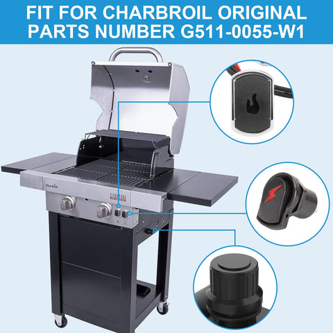 BBQration Charbroil SureFire replacement button ensures easy, reliable ignition.