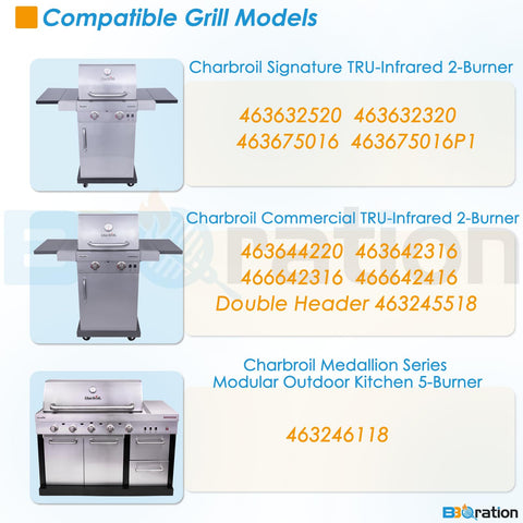 BBQration Charbroil TRU Infrared 2-burner grate replacement for grill