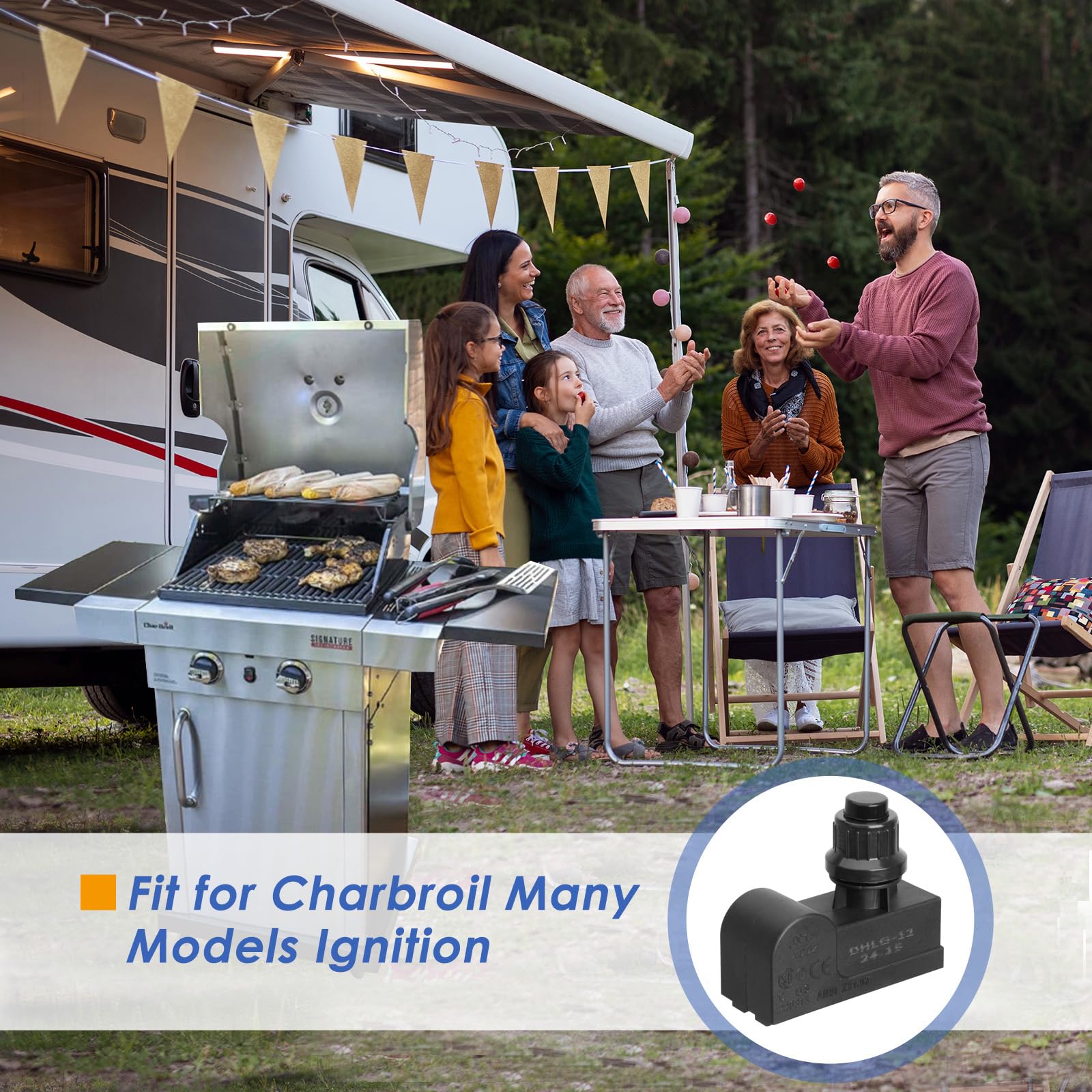BBQration DHLG-12 installed on Charbroil grill ignition