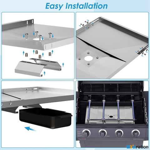 BBQration drip tray replacement for 463344523 keeps grill surfaces clean during high heat