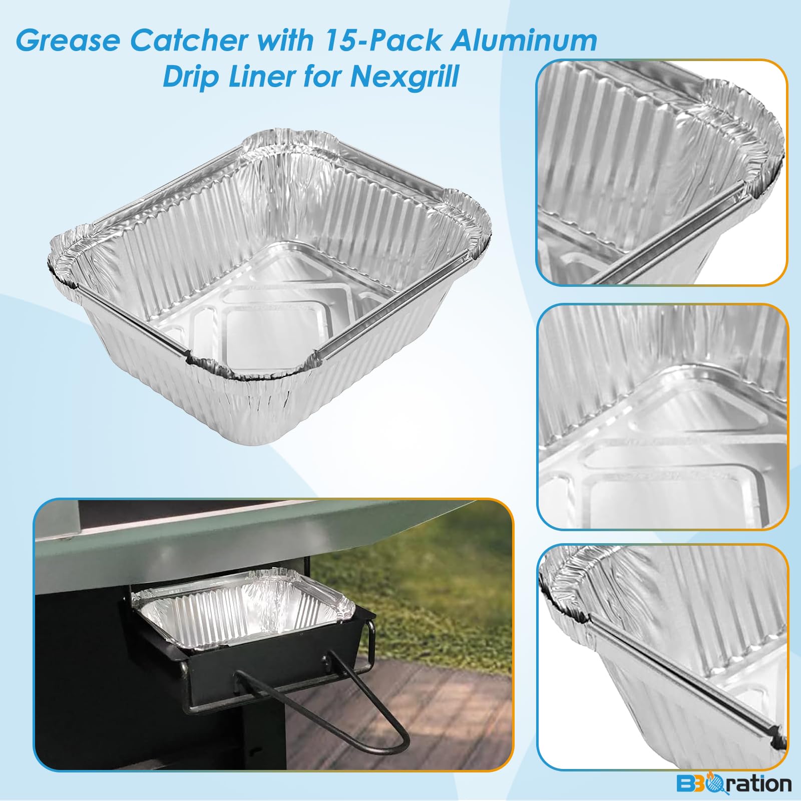 BBQration grease pan replacement for Cuisinart CGG-7400 offering mess-free grilling.