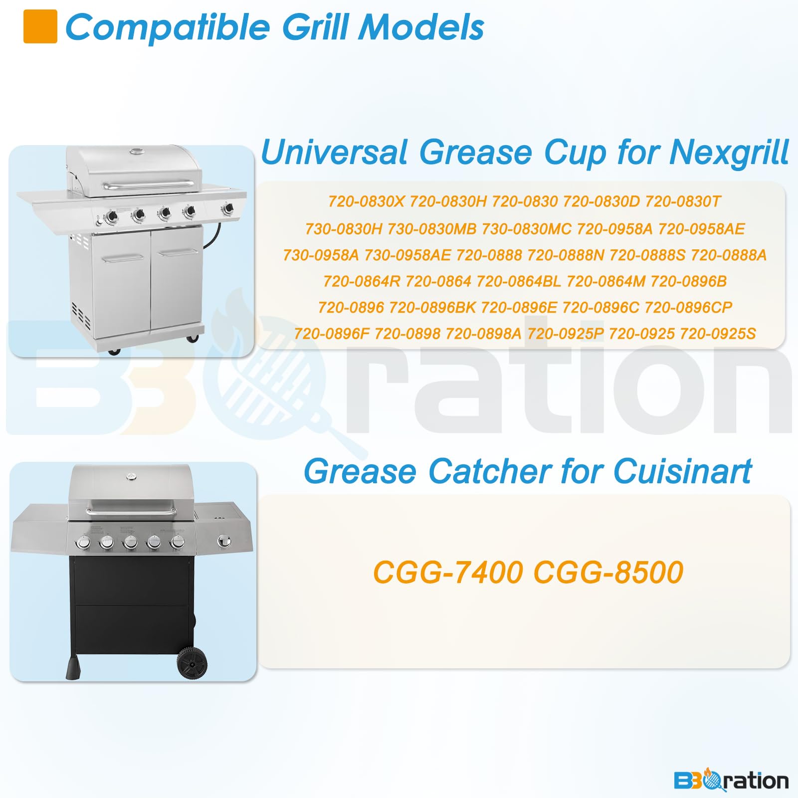 BBQration grease pan shows universal fit and durable edges for grilling.