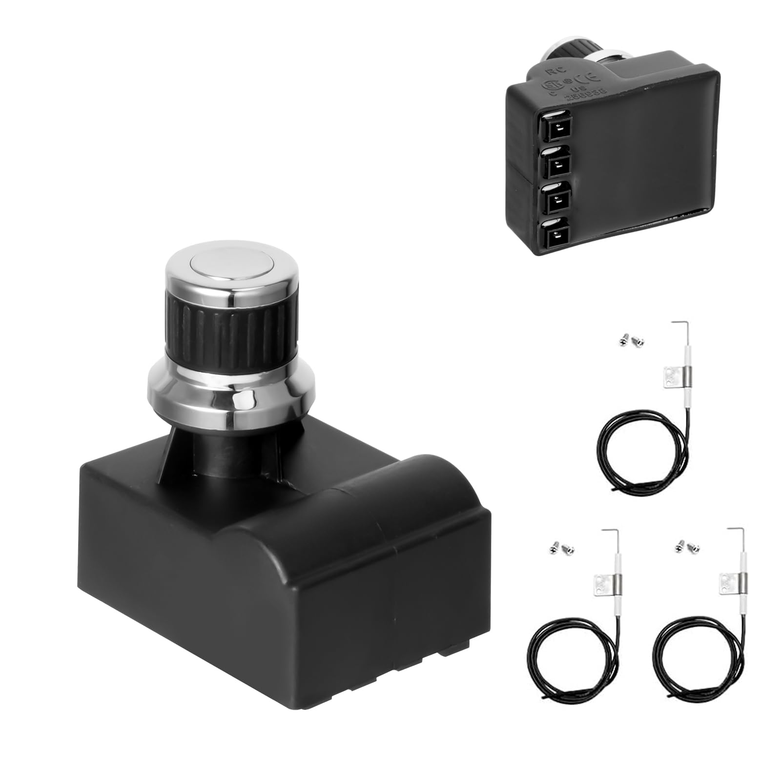 BBQration grill igniter kit for Oklahoma Joe's Longhorn with four-output push button for fast lighting