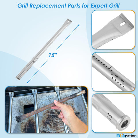 BBQration heat plates help protect burners and distribute heat evenly.