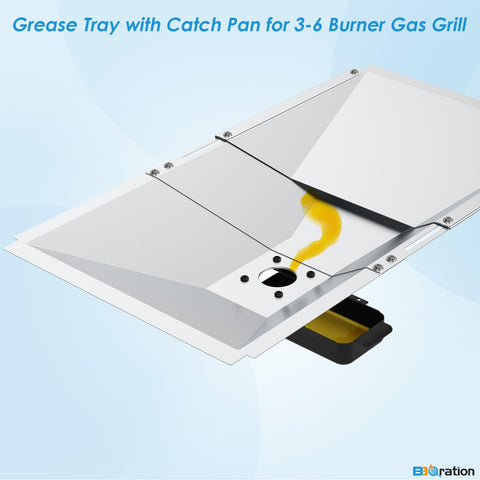 BBQration installation guide image showing tray alignment and fit