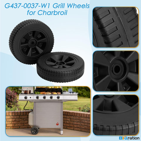 BBQration Kenmore-compatible grill wheels for easy repositioning.
