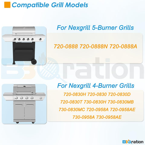 BBQration Nexgrill five-pack burners for reliable flame distribution