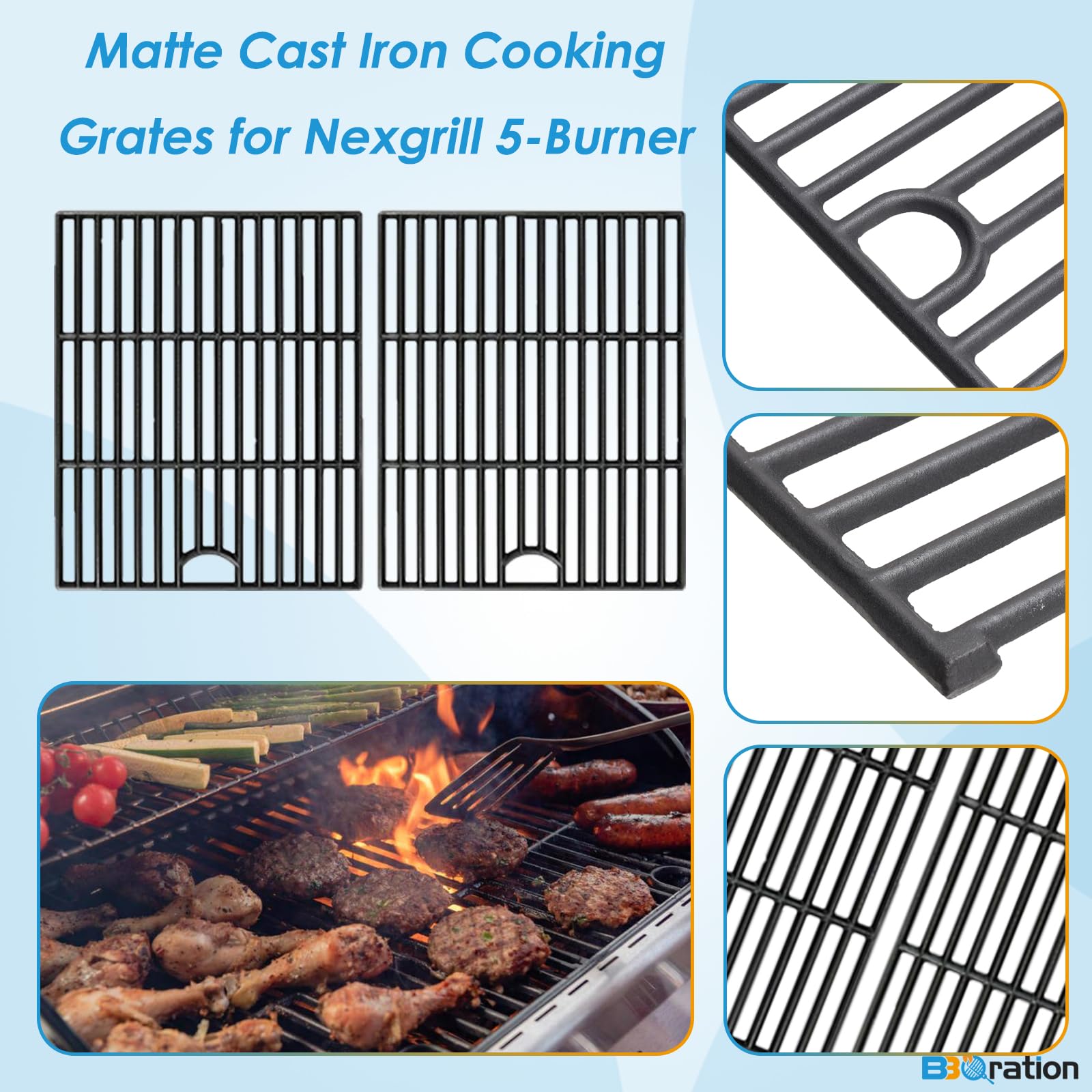 BBQration Nexgrill heat plates five-pack protecting burners