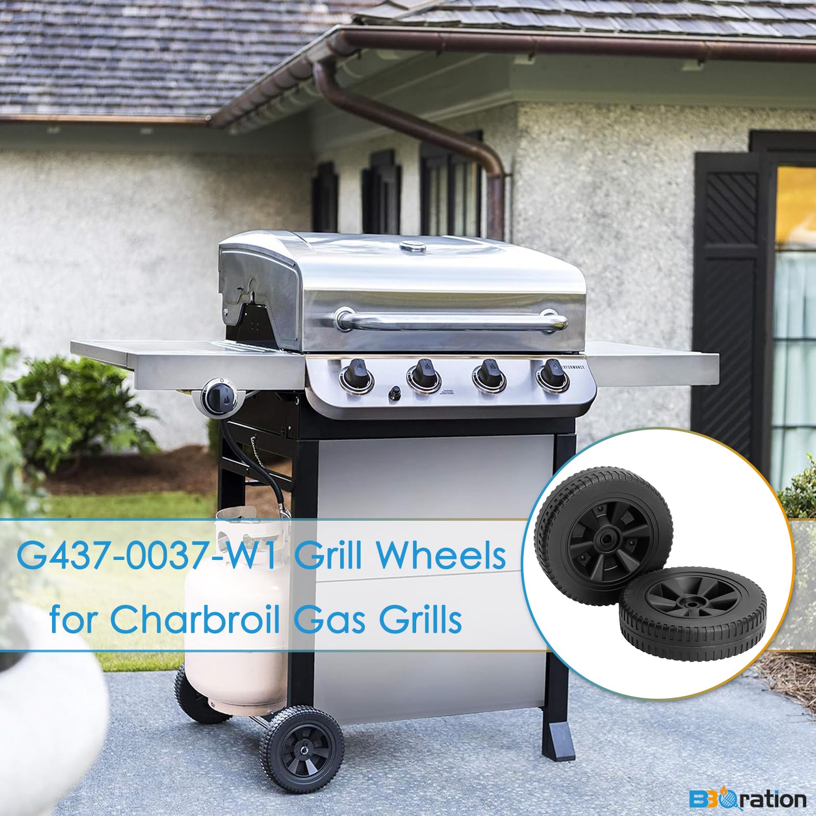 BBQration universal grill wheels replacement for multiple models.