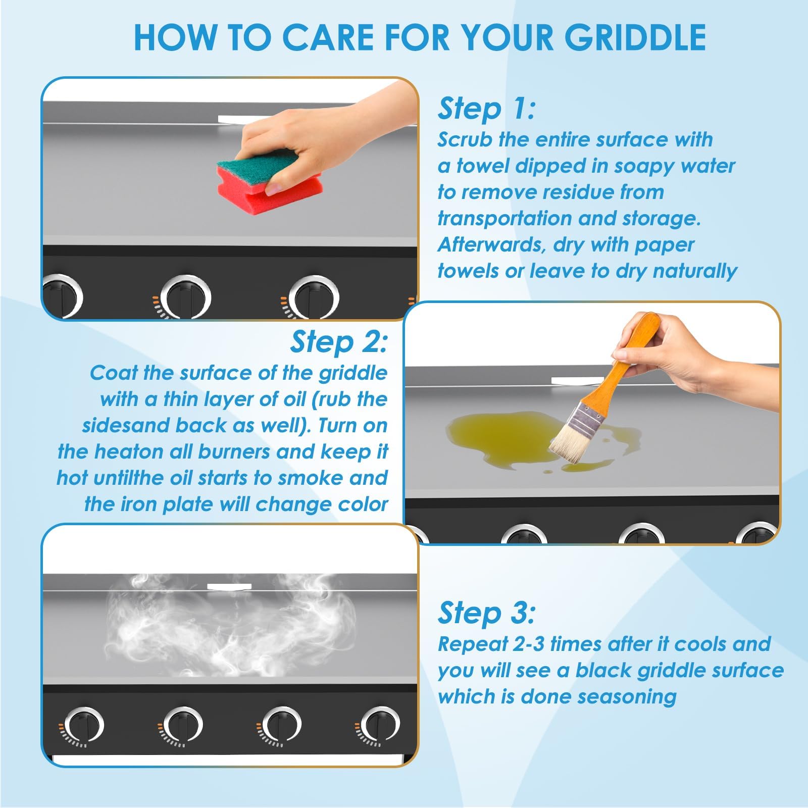 BBQration 28-inch griddle top for Blackstone 1803 promotes consistent heat retention.