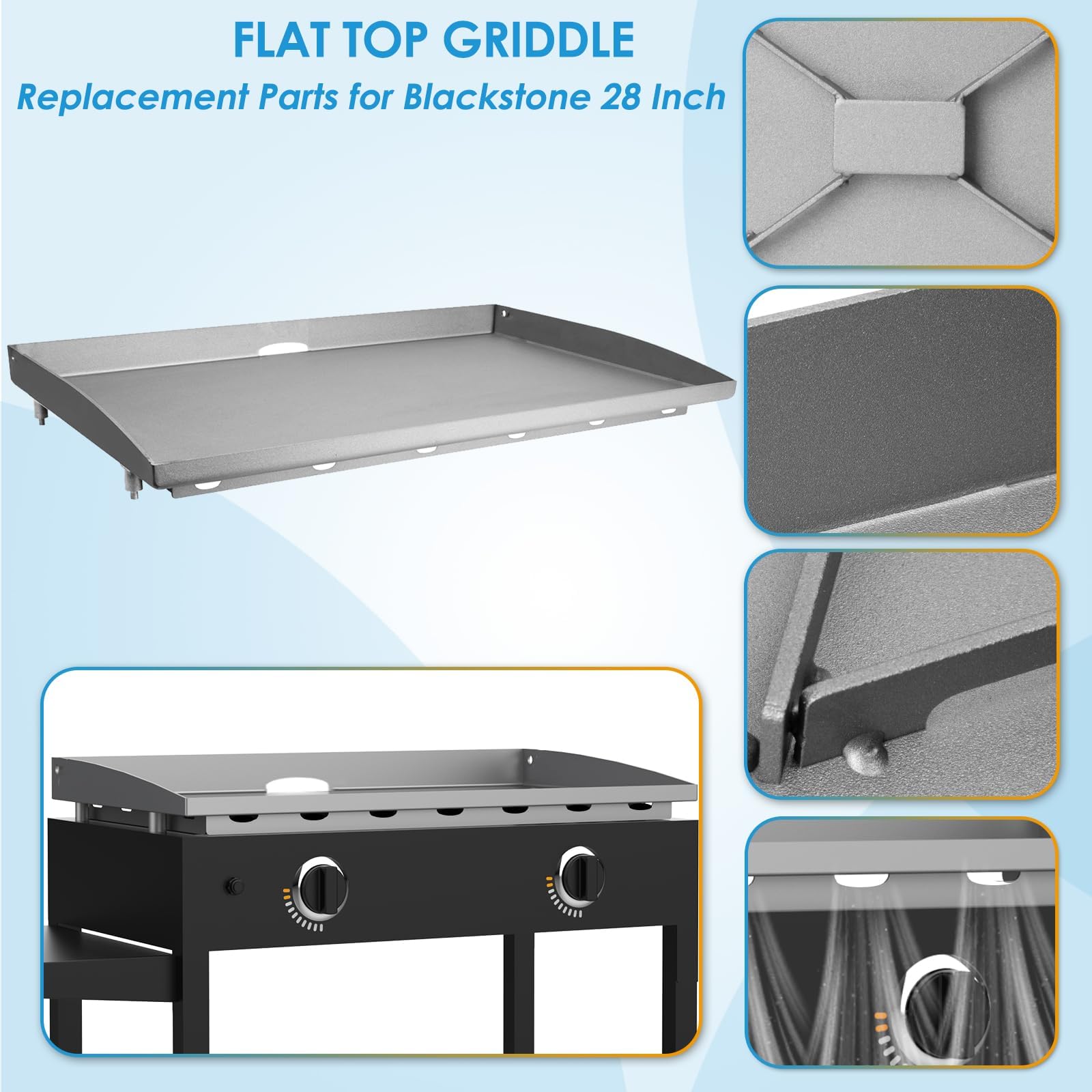 BBQration griddle top for Blackstone 1853 ensures stable heat and quick searing.