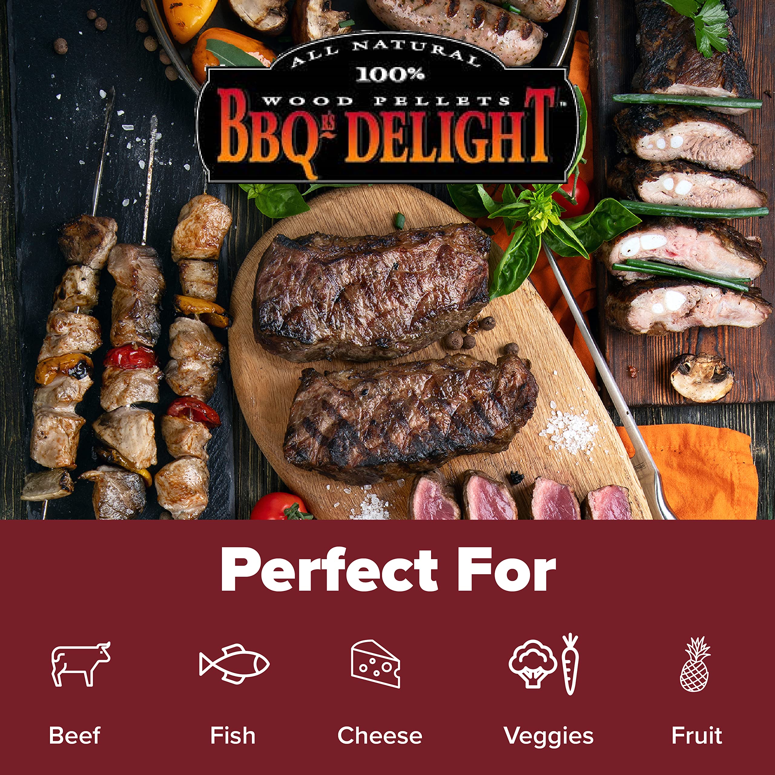 BBQ'rs Delight Mesquite pellets pack creates bold, distinctive smoke for strong meats.