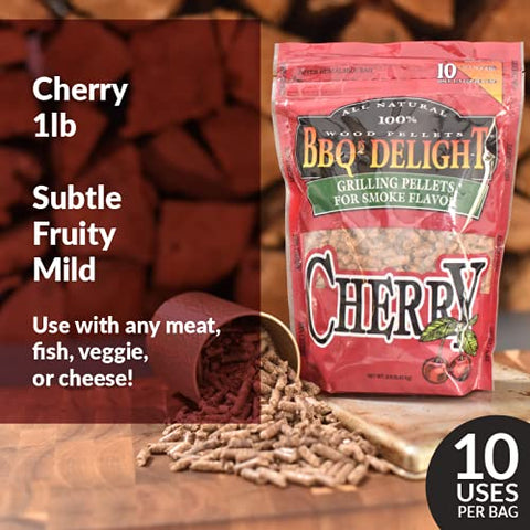 BBQ'rs Delight Pecan pellets pack yields milder, sweeter smoke with a nutty finish.