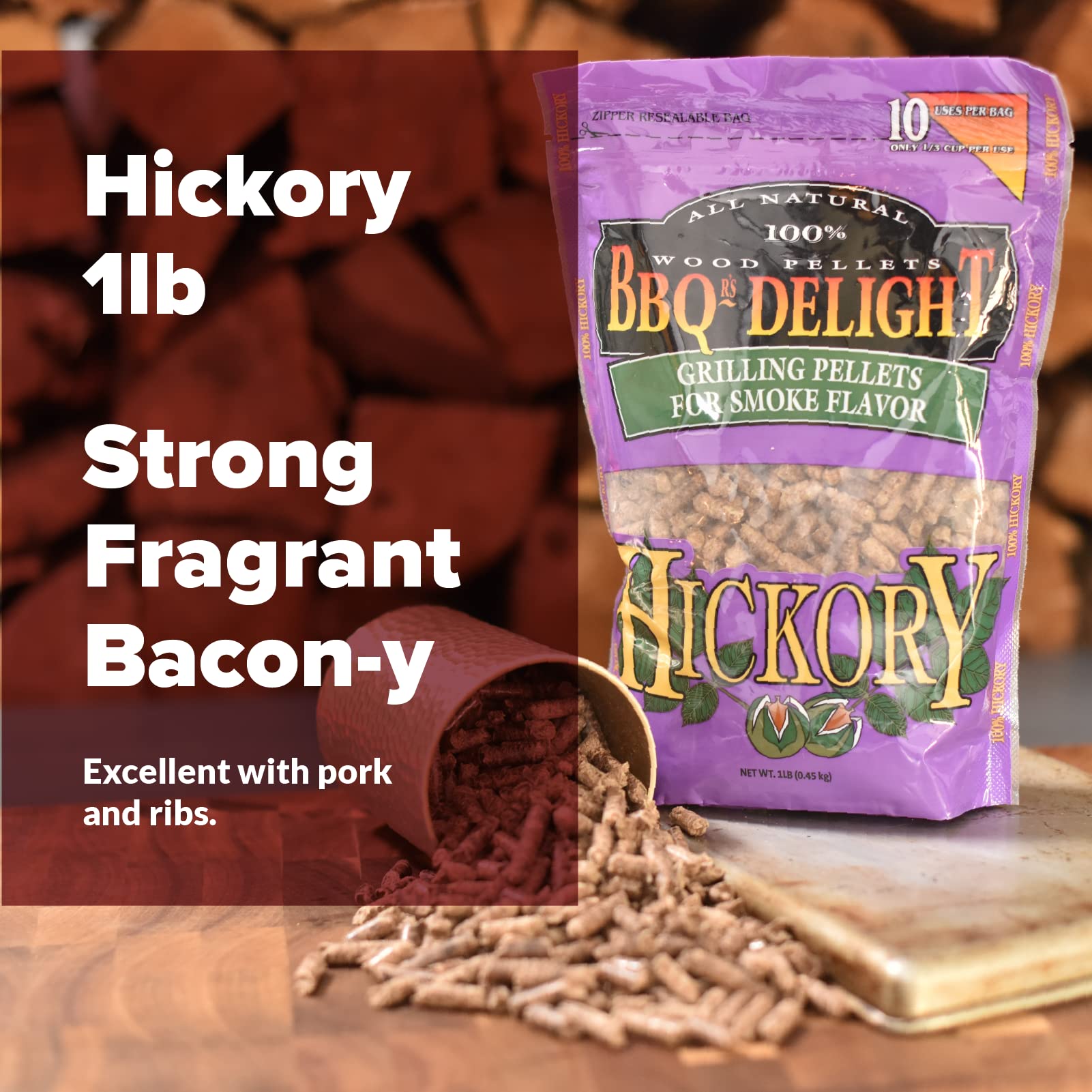 BBQ'rs Delight pellets usage third cup demonstrates easy, measurement-friendly grilling.