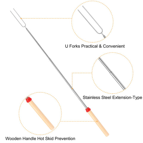 BBQStyle 304 stainless steel marshmallow forks resist rust and heat.