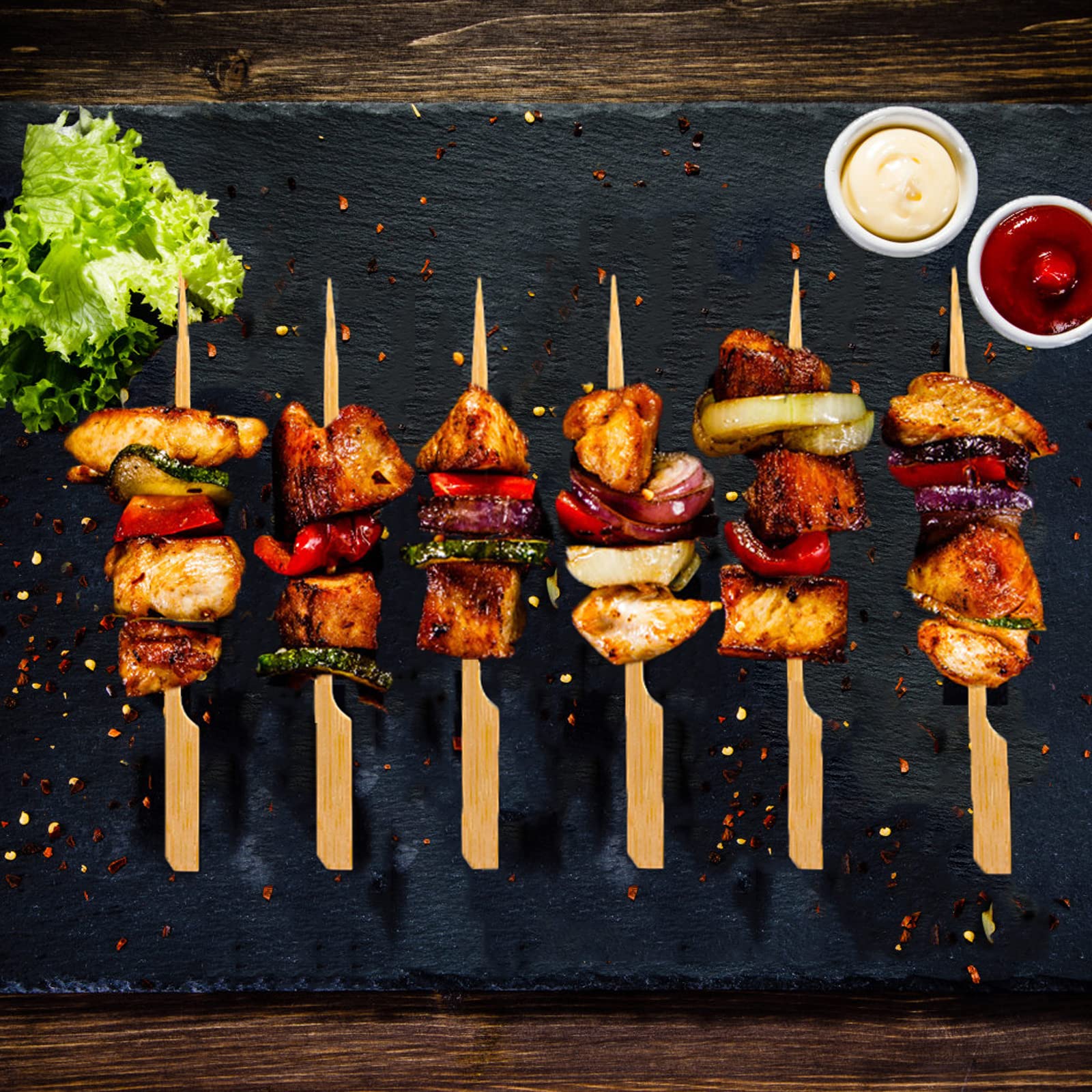 BBQStyle natural bamboo sticks are food safe.