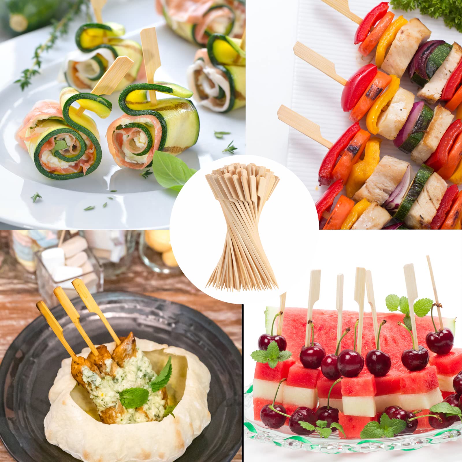 BBQStyle fruit kabobs on skewers showcase colorful, bite-sized treats