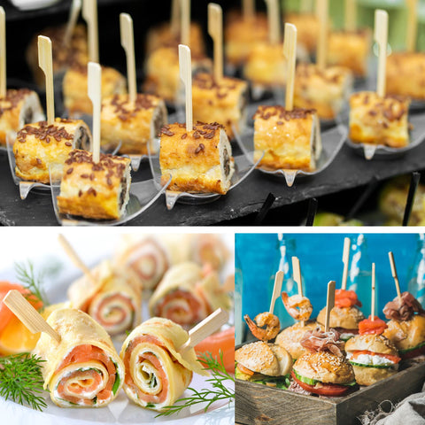 BBQStyle kabob sticks ideal for grills and kebabs.