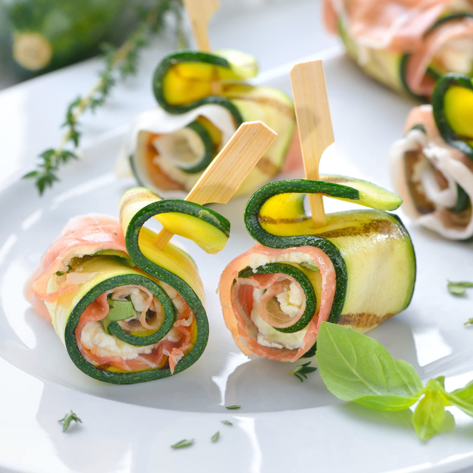 BBQStyle paddle-design skewers with flat handles for easy flipping