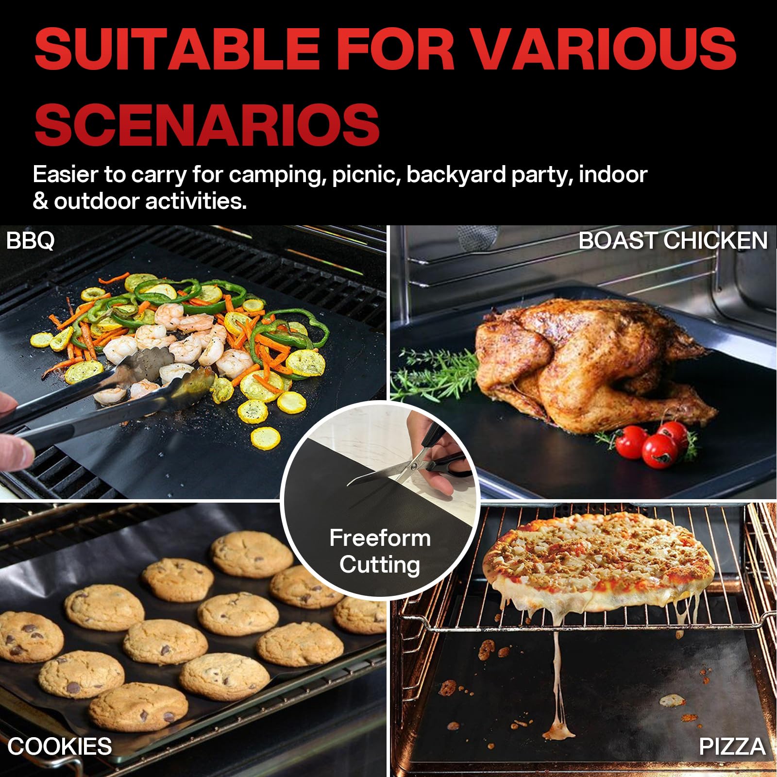 BBQtrips mats used on gas, charcoal, and electric grills.
