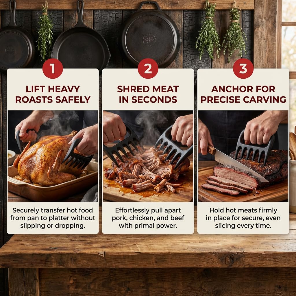 BBQtrips Meat Claws shredding beef brisket with precise grip